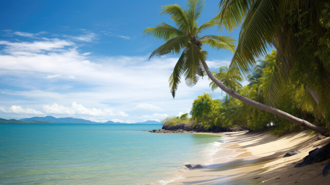 Tropical island beach on a sunny day