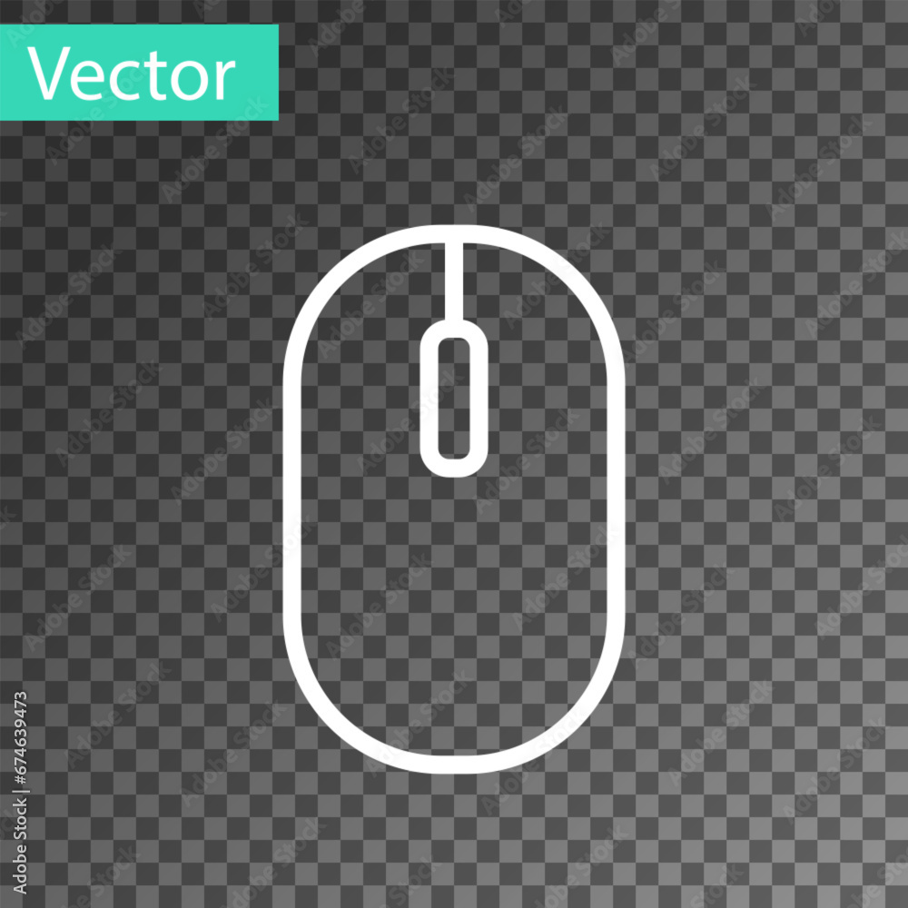 Poster black computer mouse icon isolated on transparent background. optical with wheel symbol. vector
