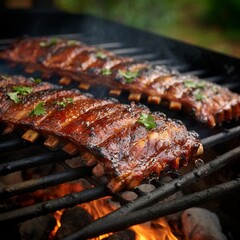 Baby back ribs on the grill