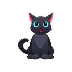 A black cat cartoon vector