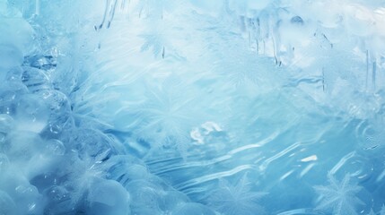 Fototapeta na wymiar Icy Winter Abstract Background Chaos Frost Artistic Bright Blue Pattern