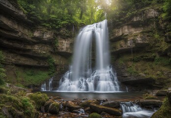 Obraz premium Cascade Waterfalls: Chasing Waterfalls in Nature's Symphony.
