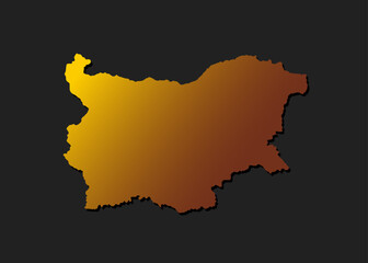 Vector map Bulgaria gold material, Europe country
