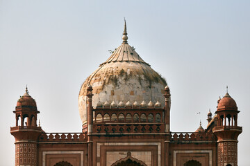 Tomb of Safdar Jang sandstone mausoleum in New Delhi, indian building tomb of Nawab Safdarjung - obrazy, fototapety, plakaty