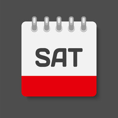 Template icon page calendar, day off week Saturday