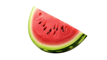 closeup of refreshing watermelon isolated on clear png background and transparent background, AI generative.
