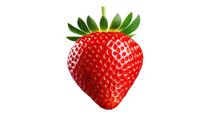 closeup of refreshing strawberry isolated on clear png background and transparent background, AI generative.