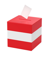 Concept image for election in Austria, ballot box with voting paper