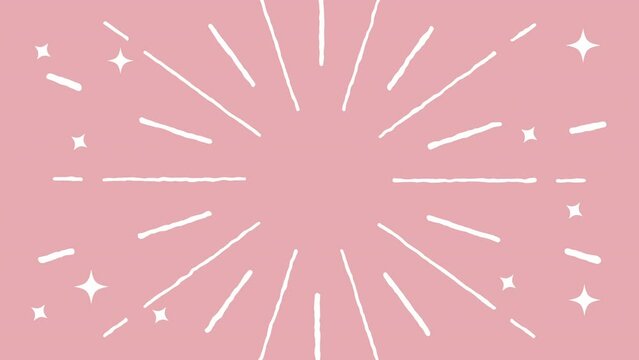 手書き風の線　回転するループアニメーション　
背景は色背景　線は白色