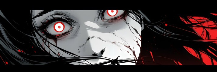 Dark anime manga style illustration