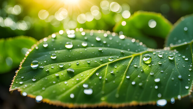 dew on leaf macro closeup photo