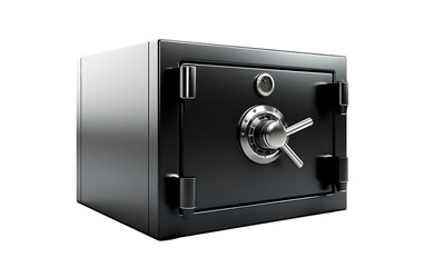 Steel Safe for Secure Banking isolated on transparent background.