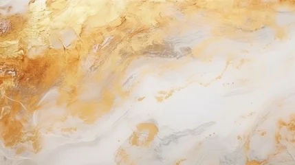 Wandaufkleber Creative texture of marble and gold foil: decorative marbling as an abstract background. Artificial fashionable stylish trendy stone surface © Romana