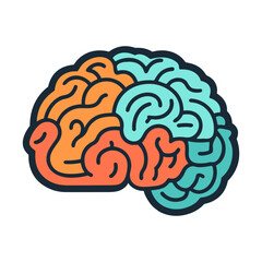Brain logo icon. Human brain icon. Creative simple mind symbol.