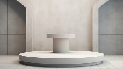Pedestal podium, clean background, copy space, 16:9