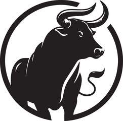 Bull Silhouettes, Black Bull Illustration Vector SVG