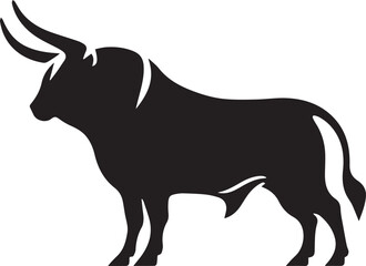 Bull Silhouettes, Black Bull Illustration Vector SVG