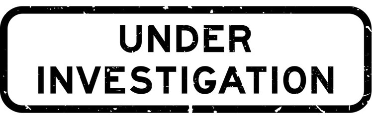 Grunge black under investigation word square rubber seal stamp on white background