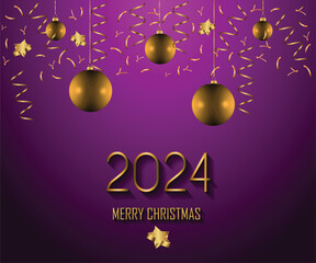 2024 Merry Christmas background for your seasonal invitations, festival posters, greetings cards. 