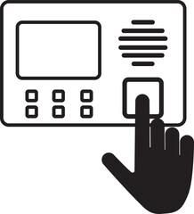 illustration of a finger machine icon going to work or coming home from work