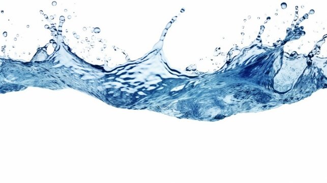 fresh blue natural drink water wave wide panorama.Generative AI