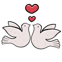 White bird red heart for weddings 