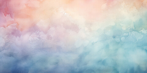 Obraz premium Watercolour painting wide canvas background backdrop smeared soft colours decorating, generated ai