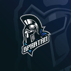 Spartan logo design vector with modern illustration concept style for badge, emblem and t shirt printing. Spartan head illustration for sport and esport team.