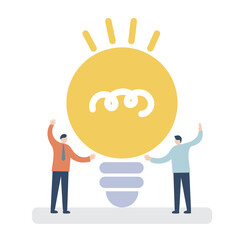 flat vector business idea concept with people