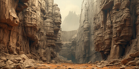 Rock texture surface background rocks wall mountain side wide minerals excavating, generated ai 