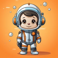 Cute Astronaut Monkey Standing Space , Cartoon Graphic Design, Background Hd For Designer