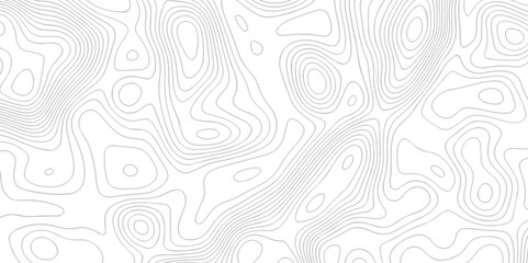 Topographic map background geographic line map with seamless ornament design. The black on white contours vector topography stylized height of the lines map. - obrazy, fototapety, plakaty