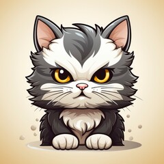 Cute Cat Angry , Cartoon Graphic Design, Background Hd For Designer
