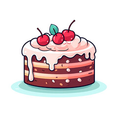 Simplified flat art image of a cake