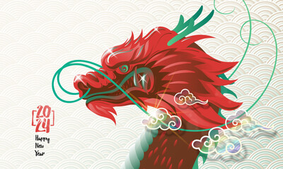 Happy chinese new year 2024 Zodiac sign dragon