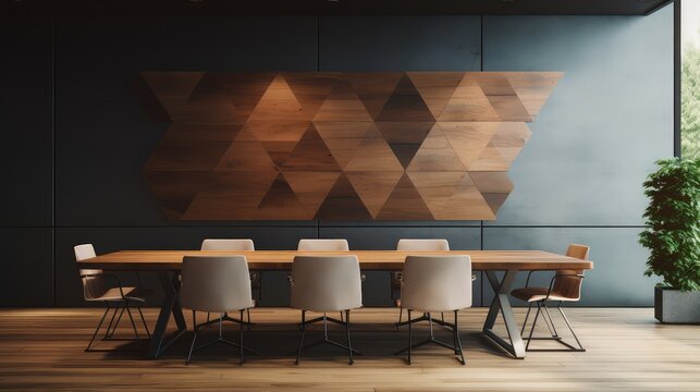 interior abstract office wooden background illustration empty design, minimal floor, home wood interior abstract office wooden background