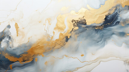 Fototapeta premium Marble abstract acrylic background. Marbling artwork texture. Agate ripple pattern. Gold powder.