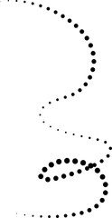 Dashed line doodle, curve, wave, swirl