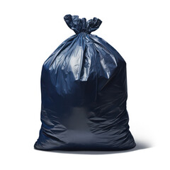 Waste Disposal, Black Garbage Bags on White Background