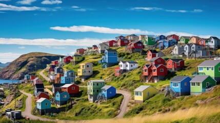 Fototapeta na wymiar colorful houses of Signal Hill in St. John’s, Newfoundland, Canada