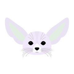 Abstract fox head isolated on dark blue. Graphic cartoon ginger fox portrait for design card, invitation, banner, book, scrapbook, t-shirt, poster, sketchbook, album etc.