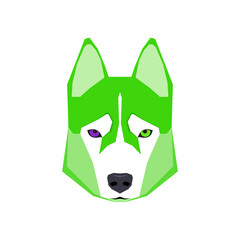 Husky Dog Pet Animal Imaginary Color Silhouette Cartoon Logo Label Character Pattern Icon 