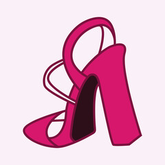High heels shoe vector icon, Women's shoe glyph icon. Symbol, logo illustration.Woman shoes vector icons isolated on pink background.Fashion footwear design.