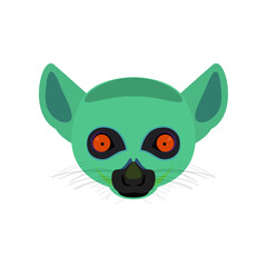 Lemur Exotic Animal Funny Portrait Painted in Imaginary Colors