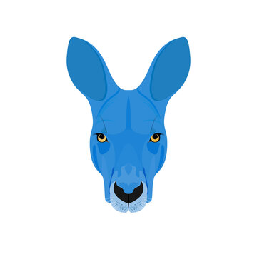 Kangaroo wild pet animal livestock logo veterinary pattern label character imaginary colored icon
