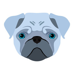 Pug Dog Pet Animal Imaginary Color Silhouette Cartoon Logo Label Character Pattern Icon 