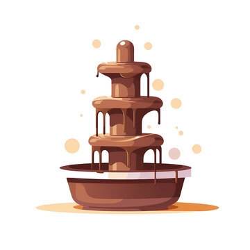 Simplified flat art image of a chocolate fount
