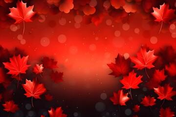 Red maple leaves, Canadian patriotic background