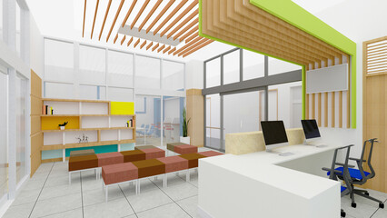 modern living room with furniture, modern living room, 3d rendering of a modern office