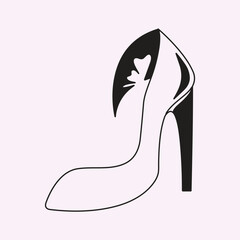 Black high heels icon vector